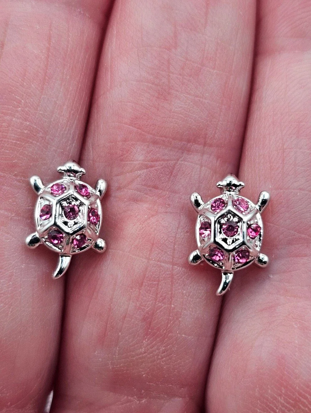 Austrian Crystal Turtle Stud Earrings